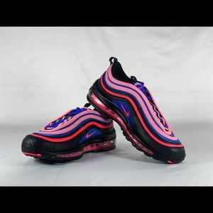 Nike AirMax 97 pink blue and black sneakers